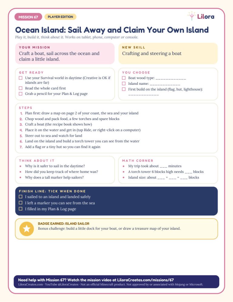 Sample page: Mission card