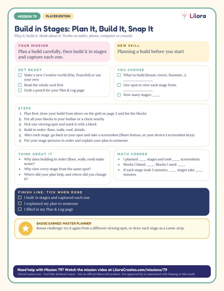 Sample page: Mission card